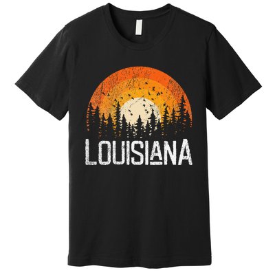 Louisiana Retro Style Vintage 70s 80s Women Gift Premium T-Shirt