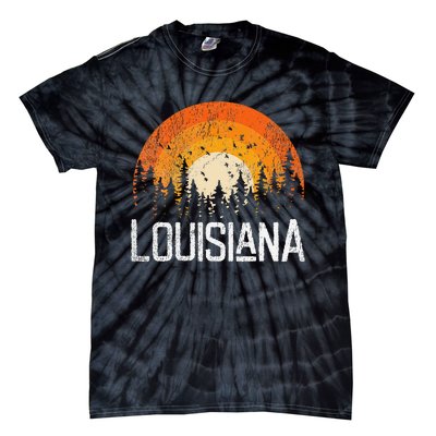 Louisiana Retro Style Vintage 70s 80s Women Gift Tie-Dye T-Shirt