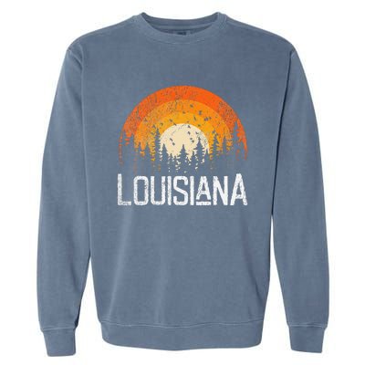 Louisiana Retro Style Vintage 70s 80s Women Gift Garment-Dyed Sweatshirt