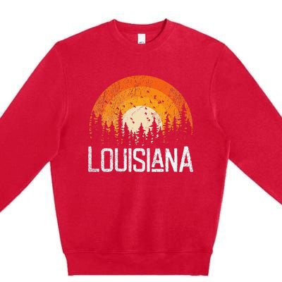 Louisiana Retro Style Vintage 70s 80s Women Gift Premium Crewneck Sweatshirt