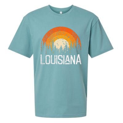 Louisiana Retro Style Vintage 70s 80s Women Gift Sueded Cloud Jersey T-Shirt