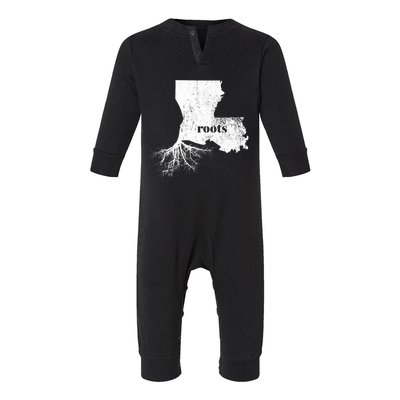 Louisiana Roots State Proud Home Gift Premium Infant Fleece One Piece