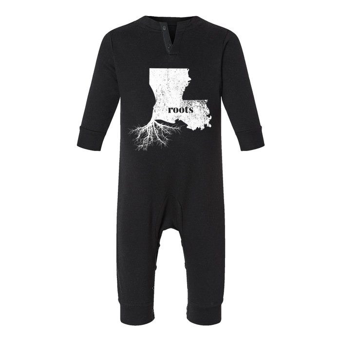 Louisiana Roots State Proud Home Gift Premium Infant Fleece One Piece