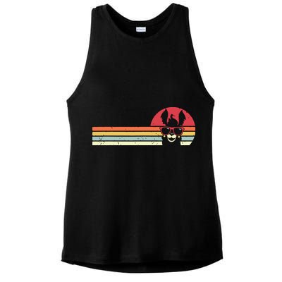 Llama Retro Style Alpaca Ladies PosiCharge Tri-Blend Wicking Tank