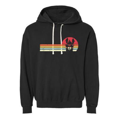 Llama Retro Style Alpaca Garment-Dyed Fleece Hoodie