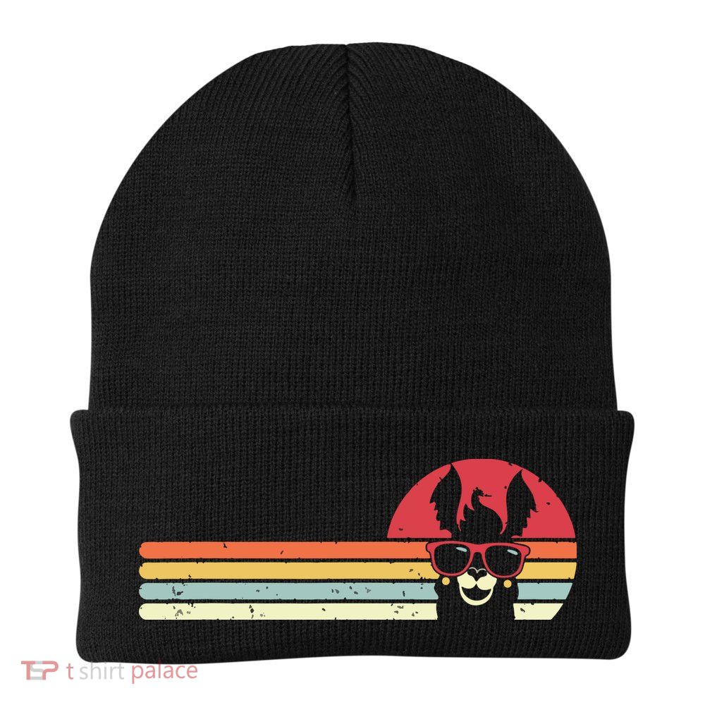 Llama Retro Style Alpaca Beanie