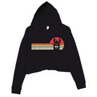 Llama Retro Style Alpaca Crop Fleece Hoodie