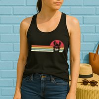 Llama Retro Style Alpaca Womens Tank Top
