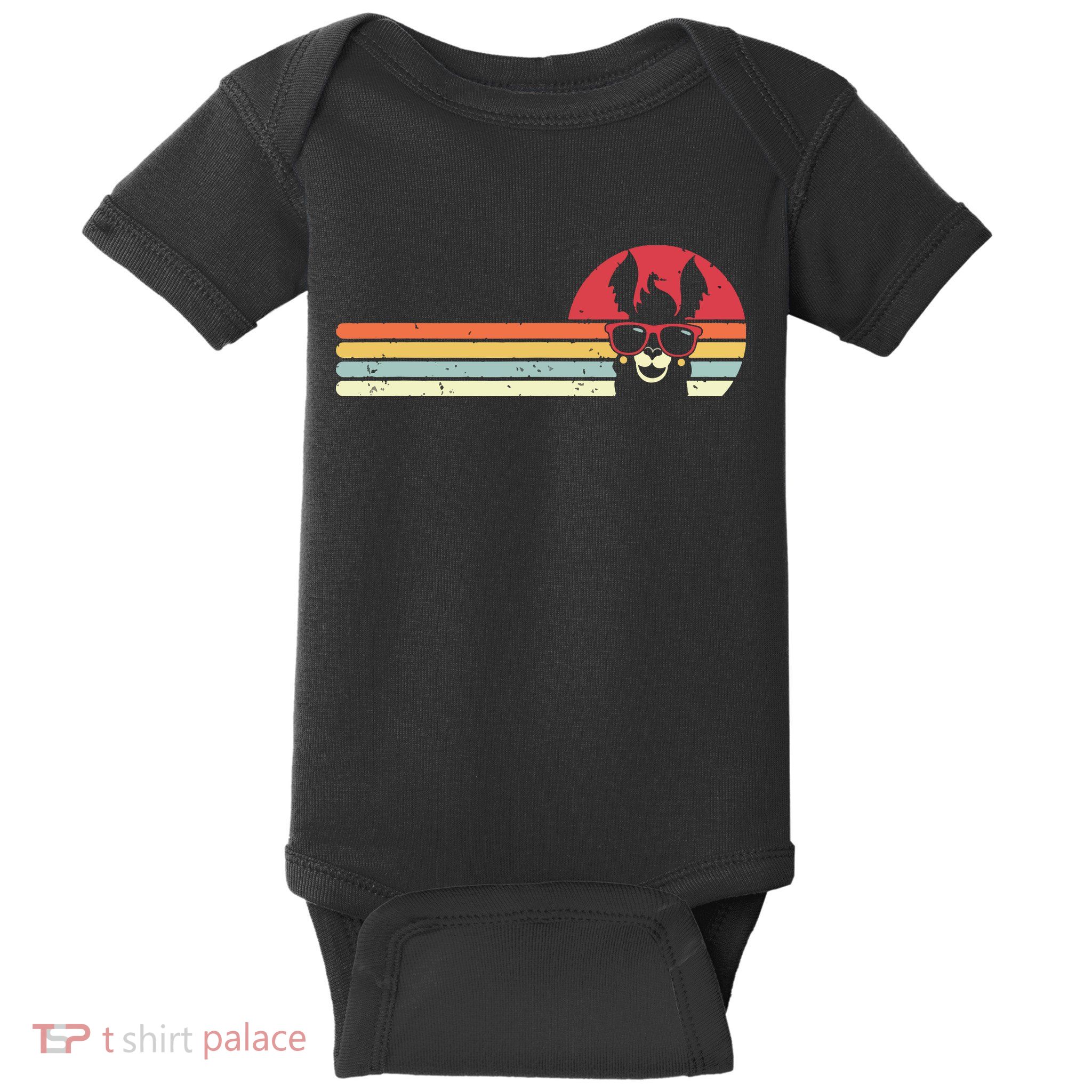 Llama Retro Style Alpaca Baby Bodysuit