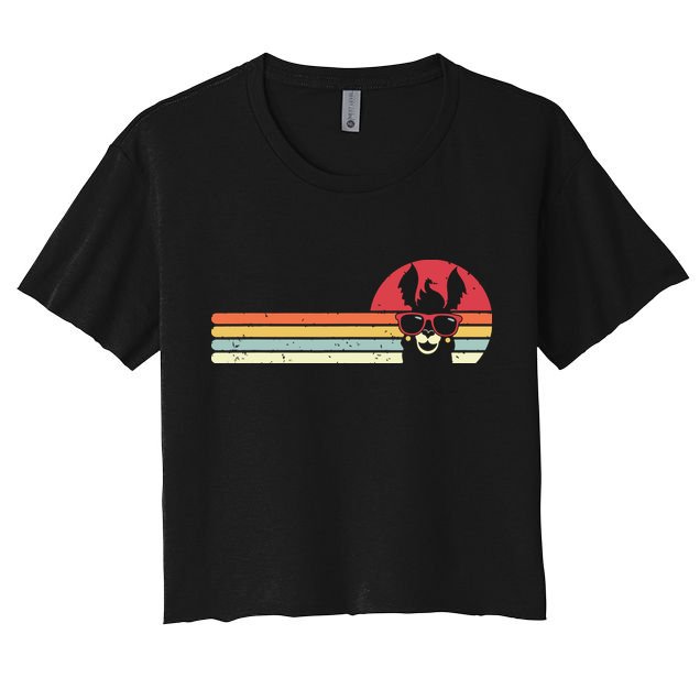 Llama Retro Style Alpaca Crop Top