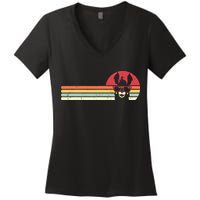 Llama Retro Style Alpaca Women's V-Neck T-Shirt