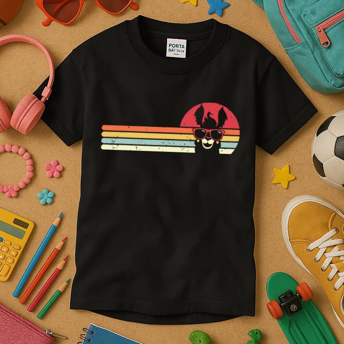 Llama Retro Style Alpaca Kids T-Shirt