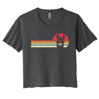 Llama Retro Style Alpaca Women's Crop Top Tee