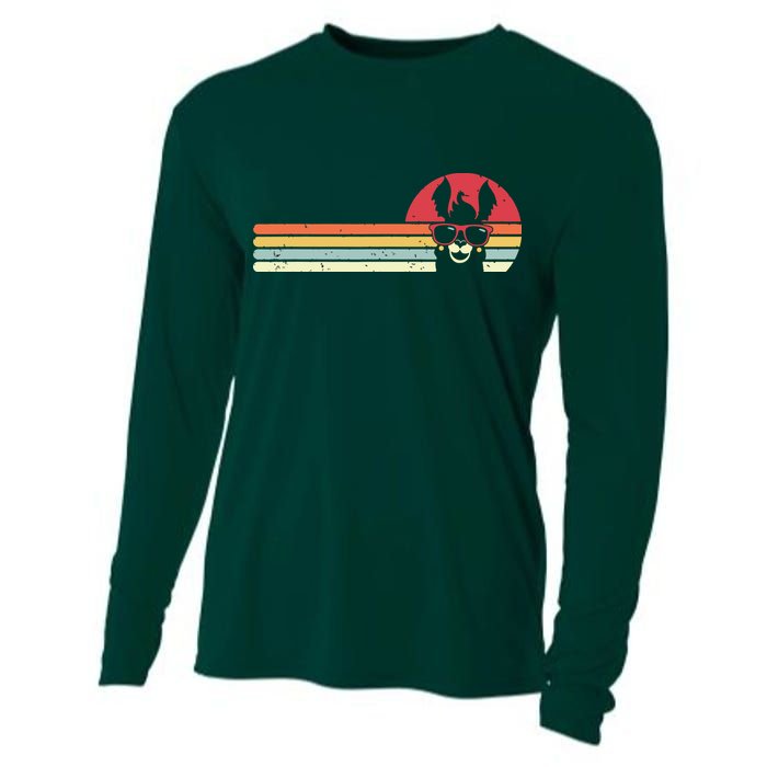 Llama Retro Style Alpaca Cooling Performance Long Sleeve Crew
