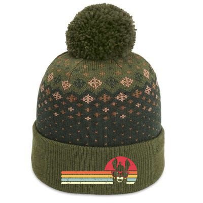 Llama Retro Style Alpaca The Baniff Cuffed Pom Beanie