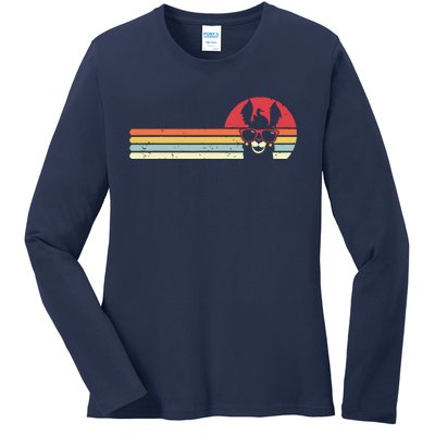 Llama Retro Style Alpaca Ladies Long Sleeve Shirt