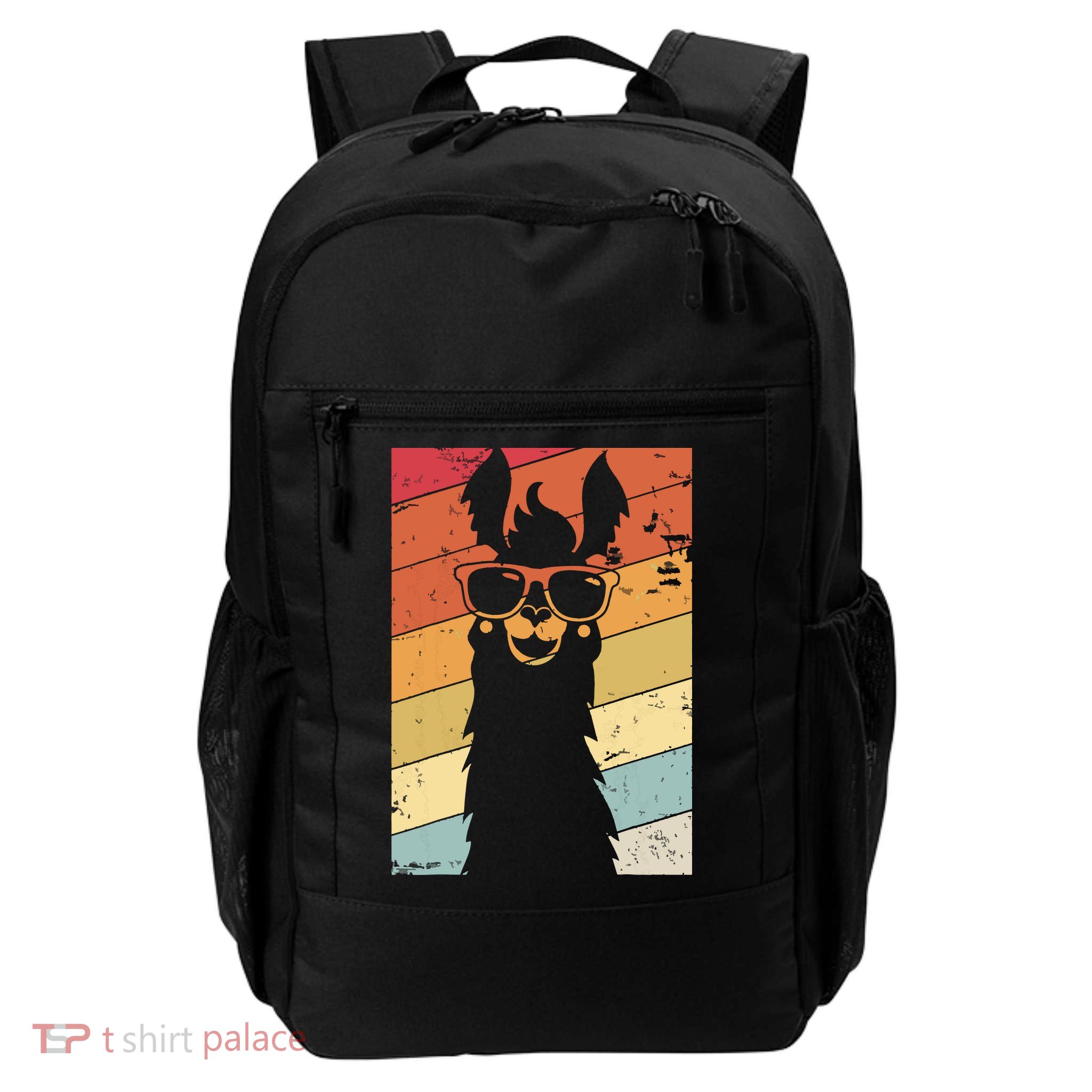 Llama Retro Style Alpaca Backpack