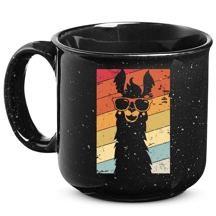 Llama Retro Style Alpaca 15oz Campfire Ceramic Mug
