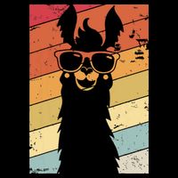 Llama Retro Style Alpaca Drawstring Bag