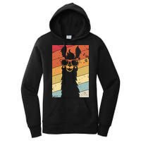 Llama Retro Style Alpaca Women's Pullover Hoodie