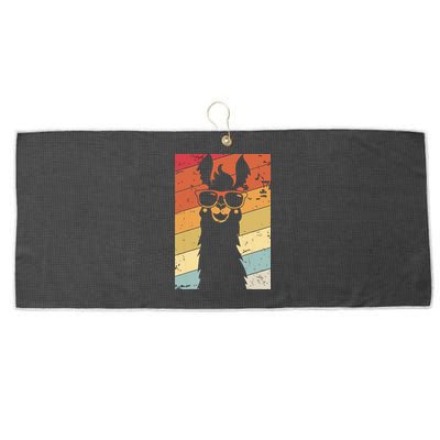 Llama Retro Style Alpaca Large Microfiber Waffle Golf Towel