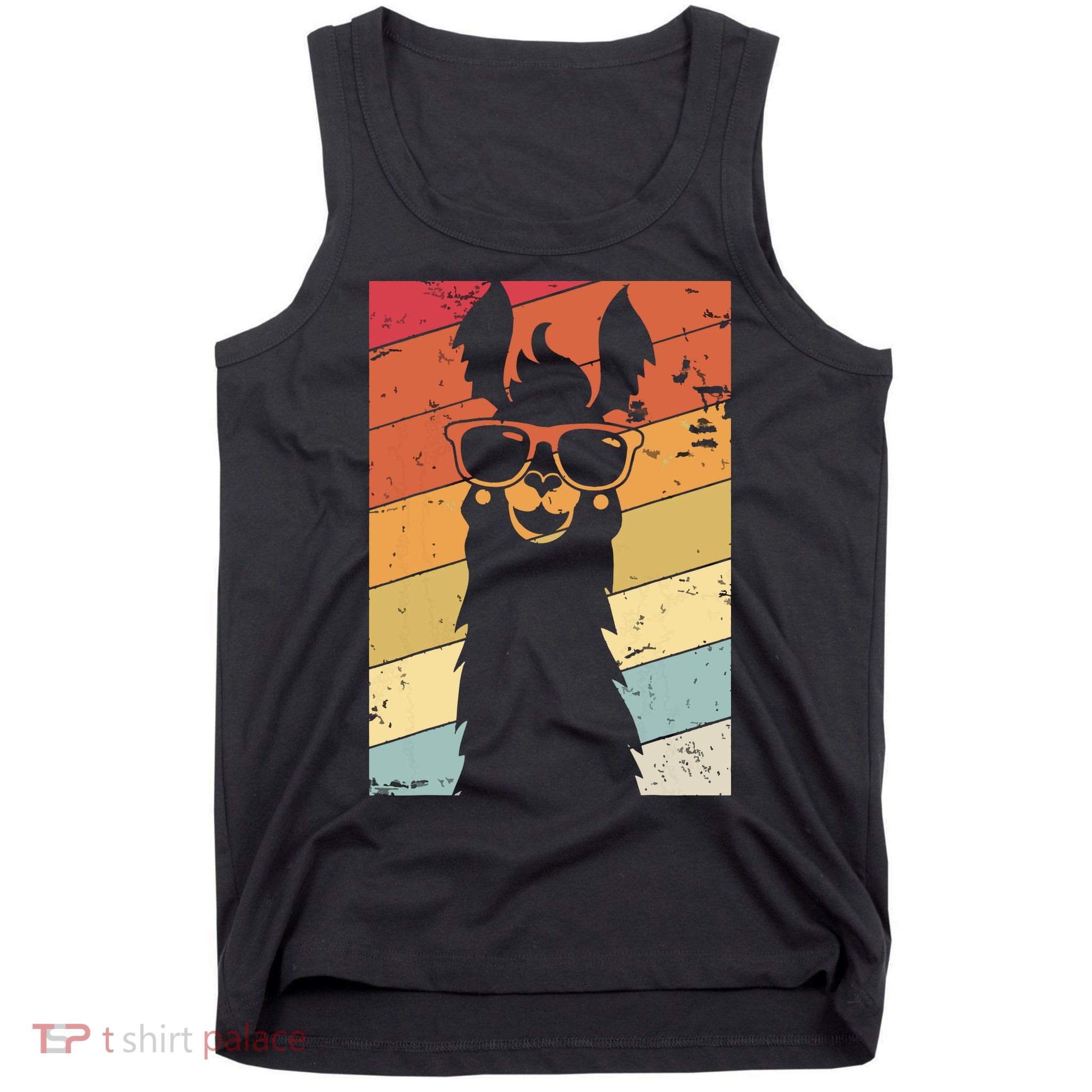Llama Retro Style Alpaca Tank Top