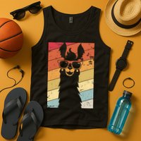 Llama Retro Style Alpaca Tank Top