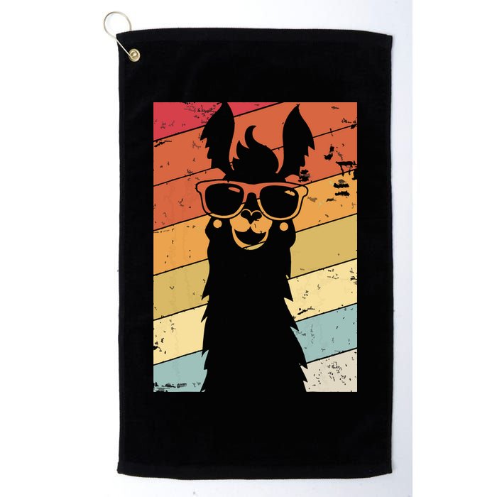 Llama Retro Style Alpaca Golf Towel