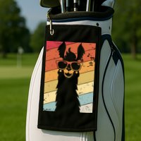 Llama Retro Style Alpaca Golf Towel