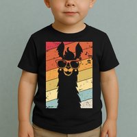 Llama Retro Style Alpaca Toddler T-Shirt