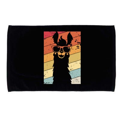 Llama Retro Style Alpaca Microfiber Hand Towel