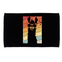 Llama Retro Style Alpaca Microfiber Hand Towel