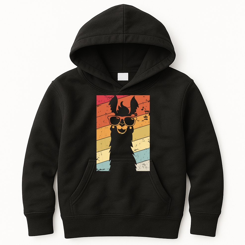 Llama Retro Style Alpaca Kids Hoodie