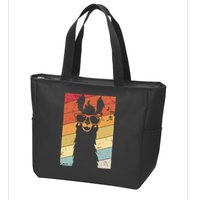 Llama Retro Style Alpaca Zip Tote Bag