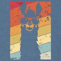 Llama Retro Style Alpaca Garment-Dyed Sweatshirt