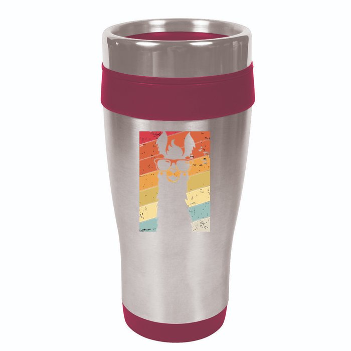 Llama Retro Style Alpaca 16oz Travel Tumbler
