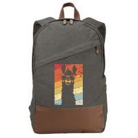 Llama Retro Style Alpaca Cotton Canvas Backpack