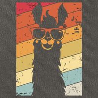 Llama Retro Style Alpaca Cotton Canvas Backpack
