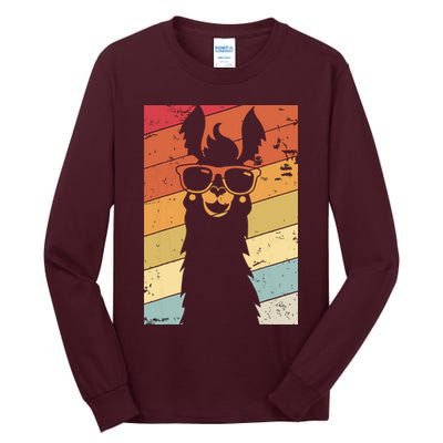 Llama Retro Style Alpaca Tall Long Sleeve T-Shirt