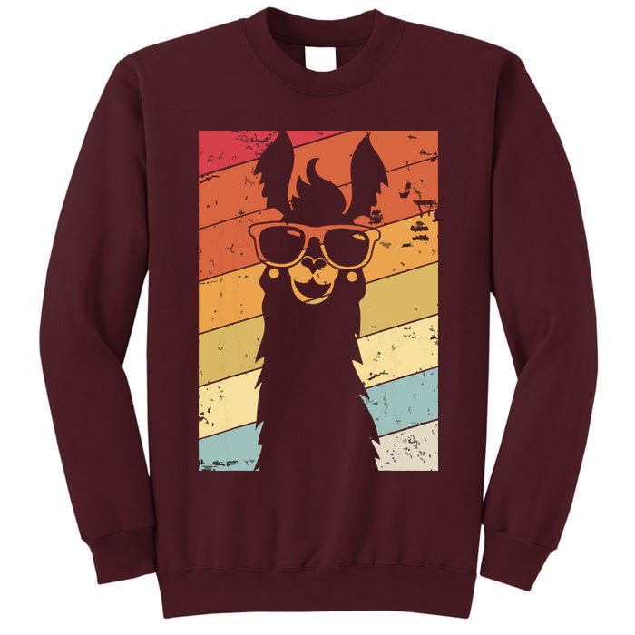 Llama Retro Style Alpaca Tall Sweatshirt