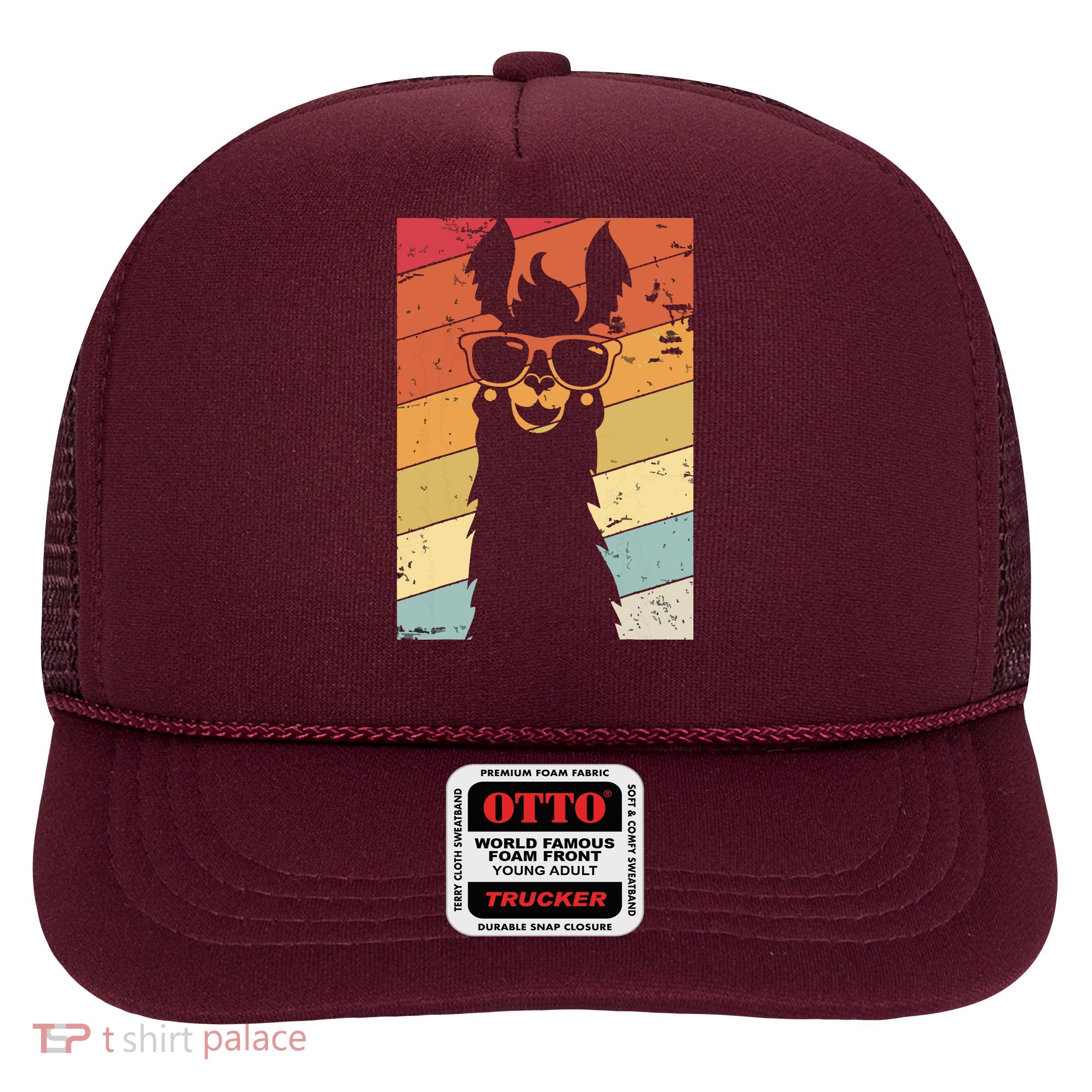 Llama Retro Style Alpaca Trucker Hat