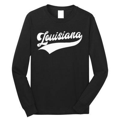 Louisiana Retro Throwback Design Long Sleeve Shirt