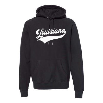 Louisiana Retro Throwback Design Premium Hoodie