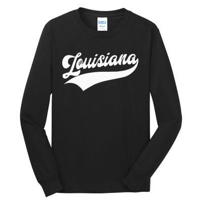 Louisiana Retro Throwback Design Tall Long Sleeve T-Shirt