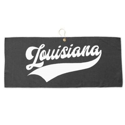 Louisiana Retro Throwback Design Large Microfiber Waffle Golf Towel