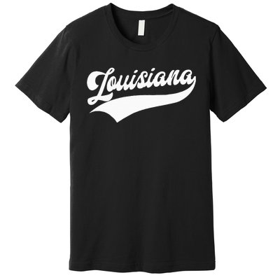 Louisiana Retro Throwback Design Premium T-Shirt