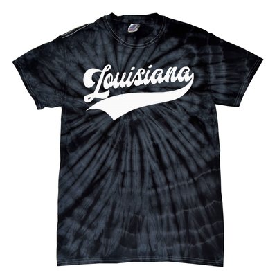 Louisiana Retro Throwback Design Tie-Dye T-Shirt