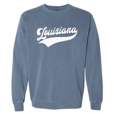 Louisiana Retro Throwback Design Garment-Dyed Sweatshirt