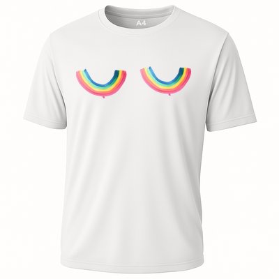 Lgbt Rainbow Titties Funny Performance Shirt