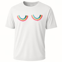 Lgbt Rainbow Titties Funny Cooling Performance Crew T-Shirt